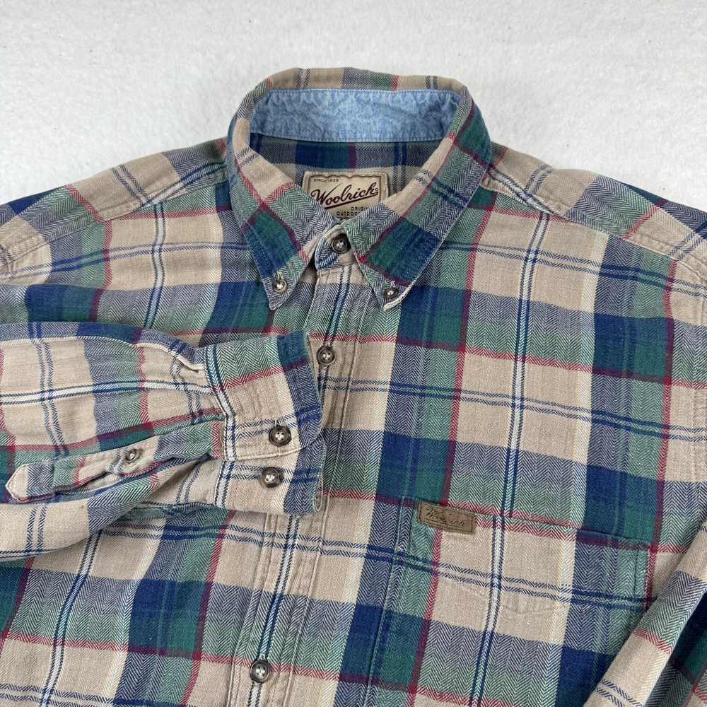 Woolrich Shirt Mens Size M Multicolor Plaid Flannel Long Sleeve Snap Button Up